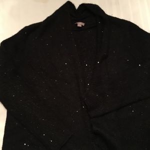 J Jill black sequined cardigan sweater size M.